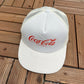 Coca-Cola Graphic Hat | Snap Back | Vintage 1990s Trucker Promotional White Cap |