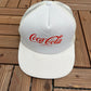 Coca-Cola Graphic Hat | Snap Back | Vintage 1990s Trucker Promotional White Cap |