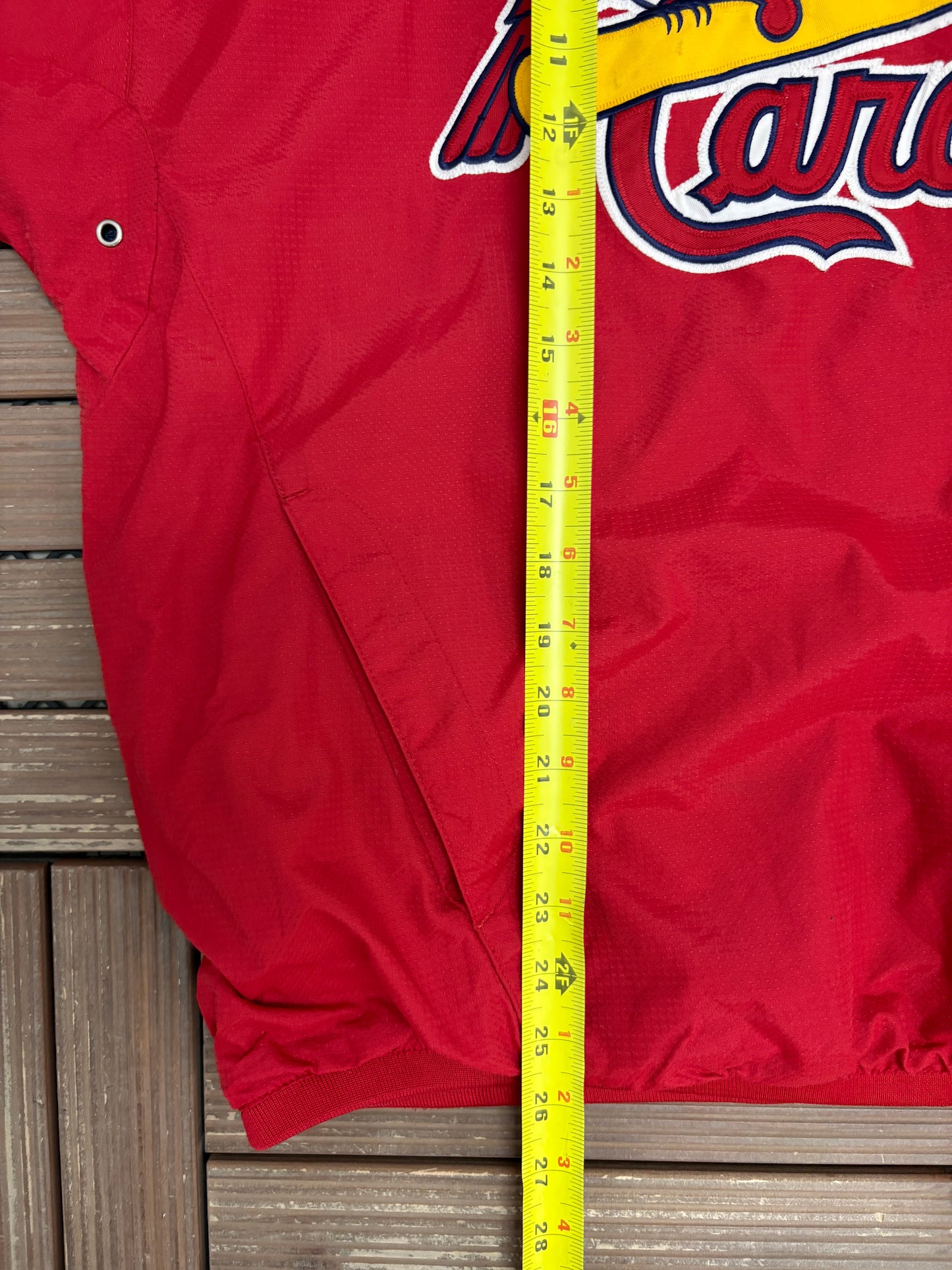 St. Louis Cardinals Stitched Windbreaker | Size Large | Vintage 1990s MLB Baseball Red Jacket |