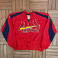 St. Louis Cardinals Stitched Windbreaker | Size Large | Vintage 1990s MLB Baseball Red Jacket |