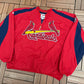 St. Louis Cardinals Stitched Windbreaker | Size Large | Vintage 1990s MLB Baseball Red Jacket |