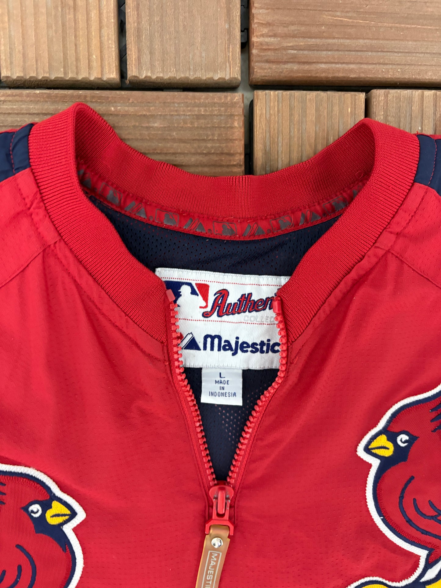St. Louis Cardinals Stitched Windbreaker | Size Large | Vintage 1990s MLB Baseball Red Jacket |