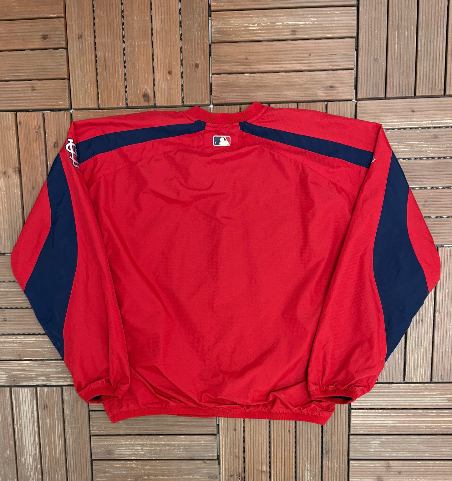St. Louis Cardinals Stitched Windbreaker | Size Large | Vintage 1990s MLB Baseball Red Jacket |