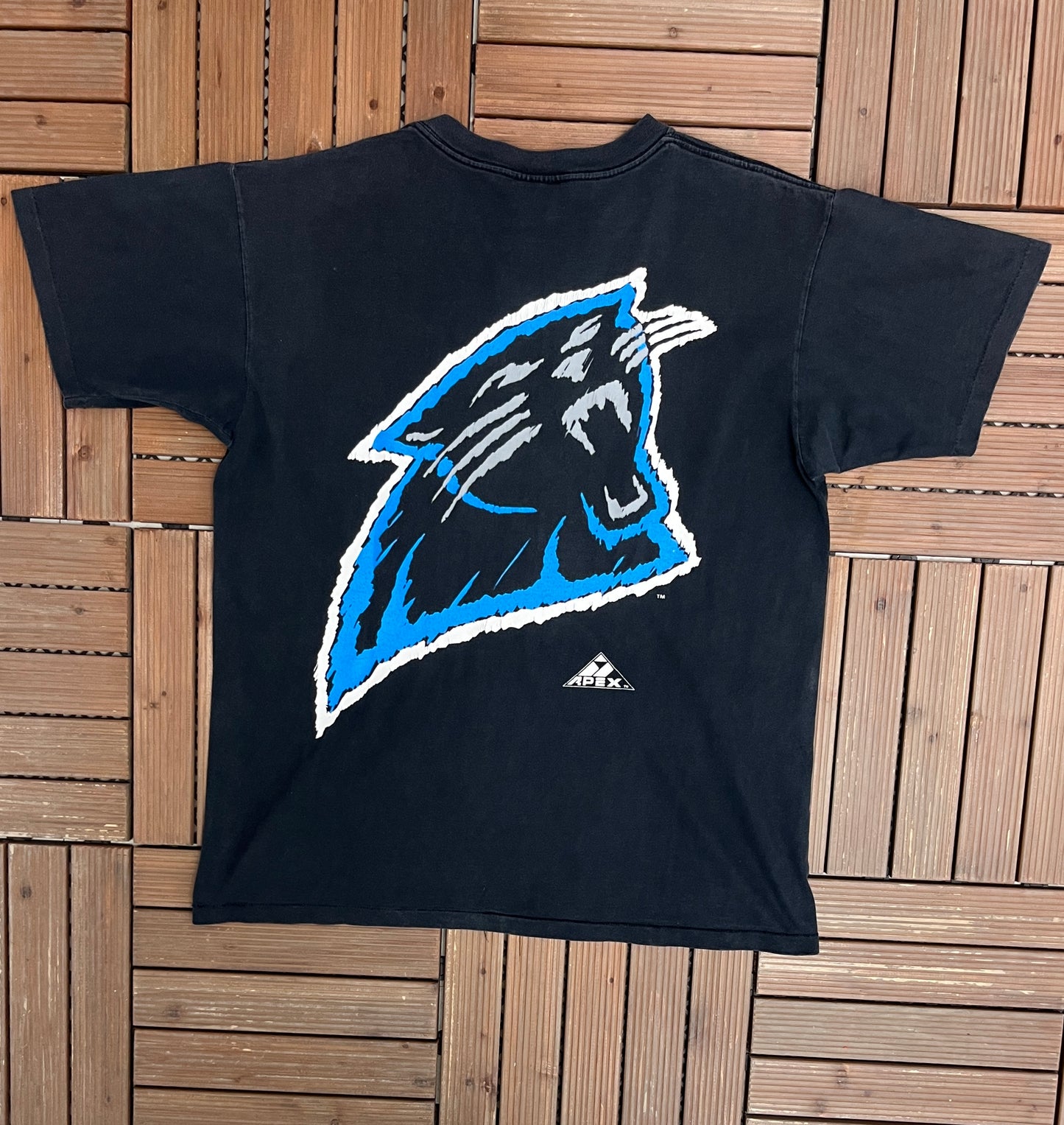 Carolina Panthers Graphic Tee | Size Large | Vintage 1990s NFL Football Black T-Shirt | Made in USA |