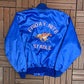 Friday Nite Stable Graphic Varsity Jacket | Size Medium | Vintage 1990s Blue Varsity Bomber Coat |