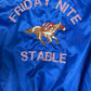 Friday Nite Stable Graphic Varsity Jacket | Size Medium | Vintage 1990s Blue Varsity Bomber Coat |