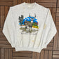 Deer Nature Sauvage Graphic Crewneck | Size Large | Vintage 1990s Animal Grey Sweater |