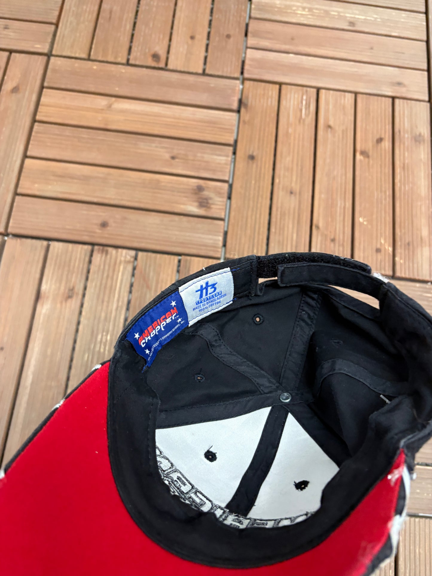 American Chopper Motorcycle Embroidered Hat | Strap Back | Vintage 2000s Bikers Black Hat |
