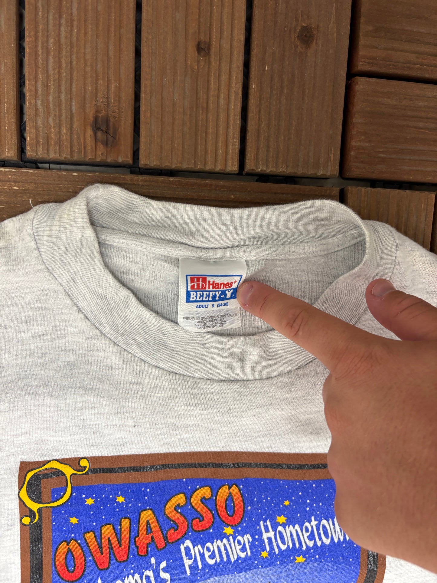 Owasso, Oklahoma Trail Days '97 Graphic Tee | Size Small | Vintage 2000s Promotional Grey T-Shirt |