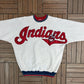 Cleveland Indians Wingspan Graphic Crewneck | Size X-Large | Vintage 1990s MLB Baseball Grey Sweater |