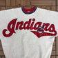 Cleveland Indians Wingspan Graphic Crewneck | Size X-Large | Vintage 1990s MLB Baseball Grey Sweater |