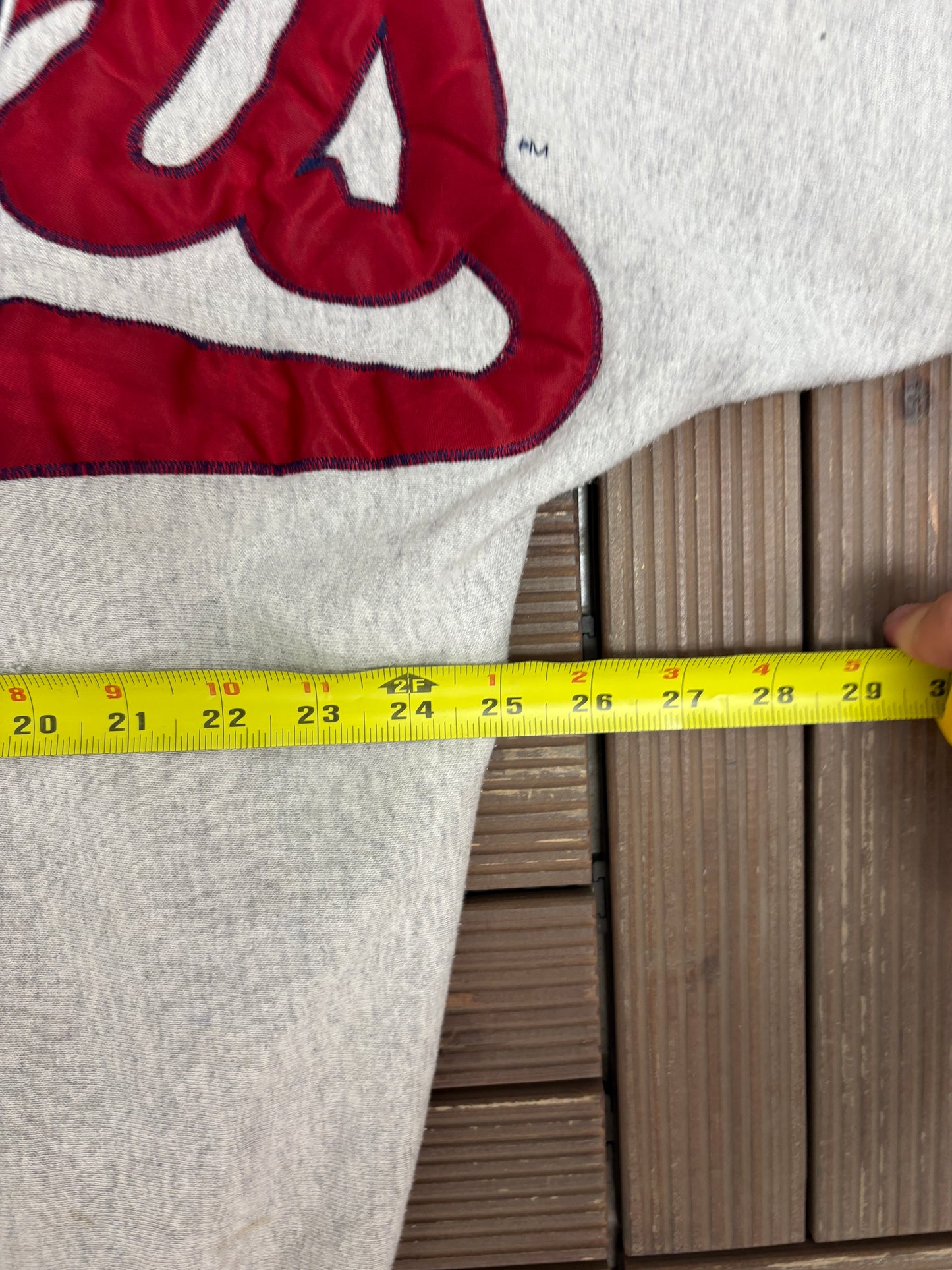 Cleveland Indians Wingspan Graphic Crewneck | Size X-Large | Vintage 1990s MLB Baseball Grey Sweater |