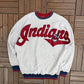 Cleveland Indians Wingspan Graphic Crewneck | Size X-Large | Vintage 1990s MLB Baseball Grey Sweater |