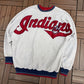 Cleveland Indians Wingspan Graphic Crewneck | Size X-Large | Vintage 1990s MLB Baseball Grey Sweater |