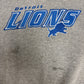 Detroit Lions Stitched Graphic Crewneck | Size XX-Large | Vintage 2000s NFL Football Grey Sweater |