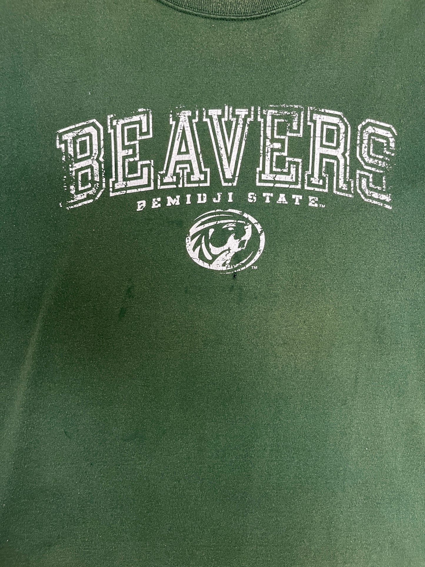 Bemidji State Beavers Graphic Tee | Size X-Large | Vintage 2000s Green College T-Shirt |