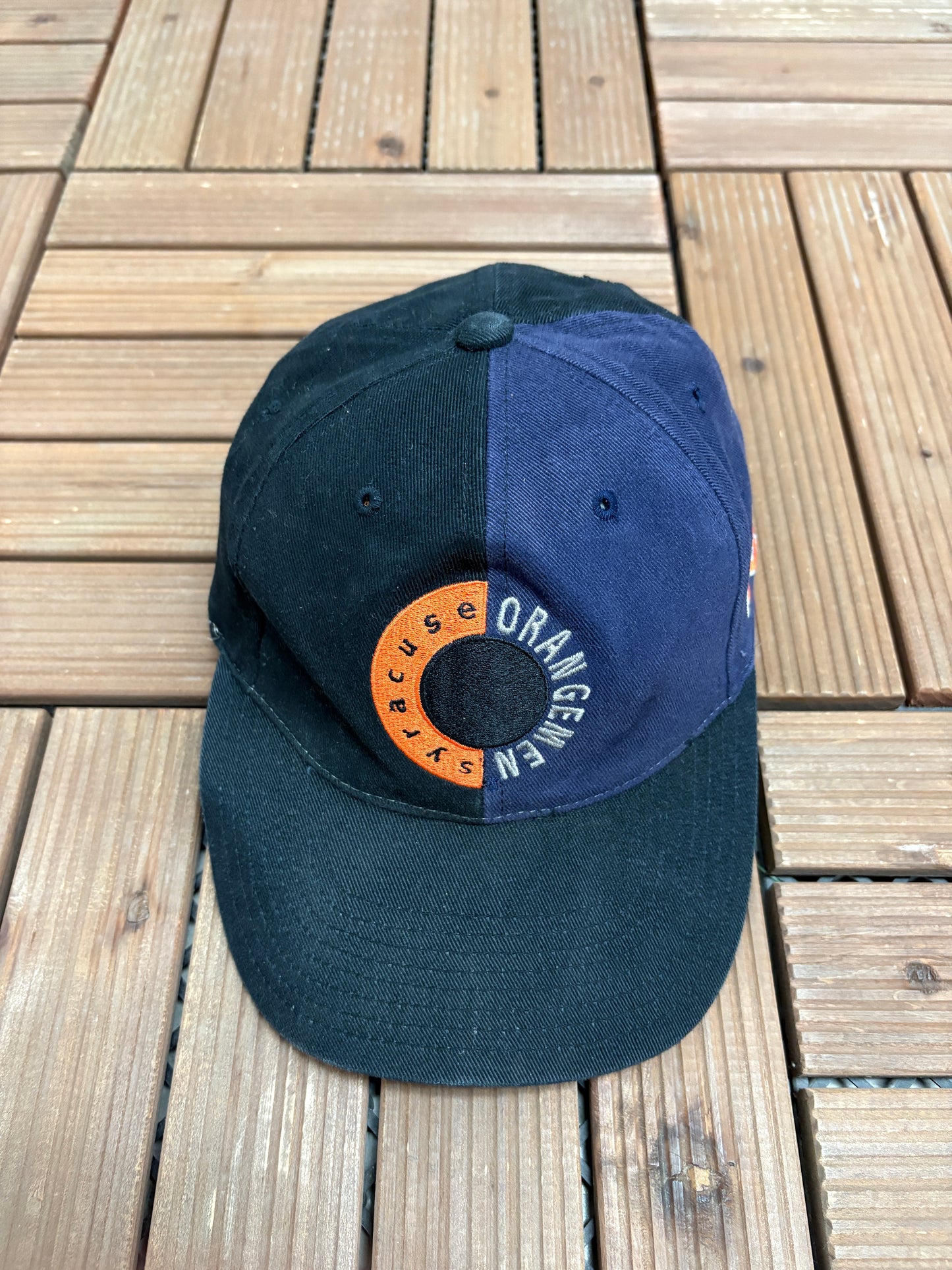 Syracuse Orangemen Graphic Hat | Snap Back | Vintage 1990s College Bluack Cap |