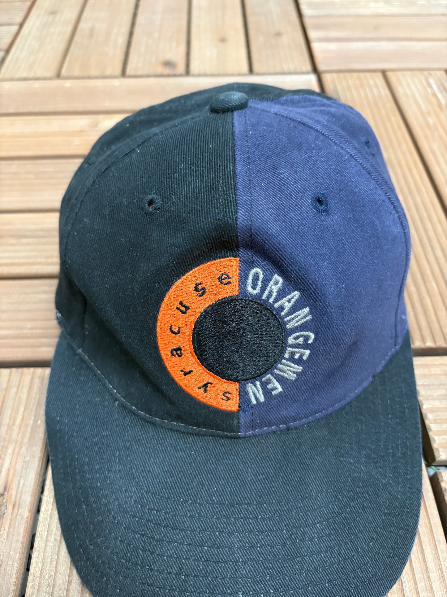 Syracuse Orangemen Graphic Hat | Snap Back | Vintage 1990s College Bluack Cap |