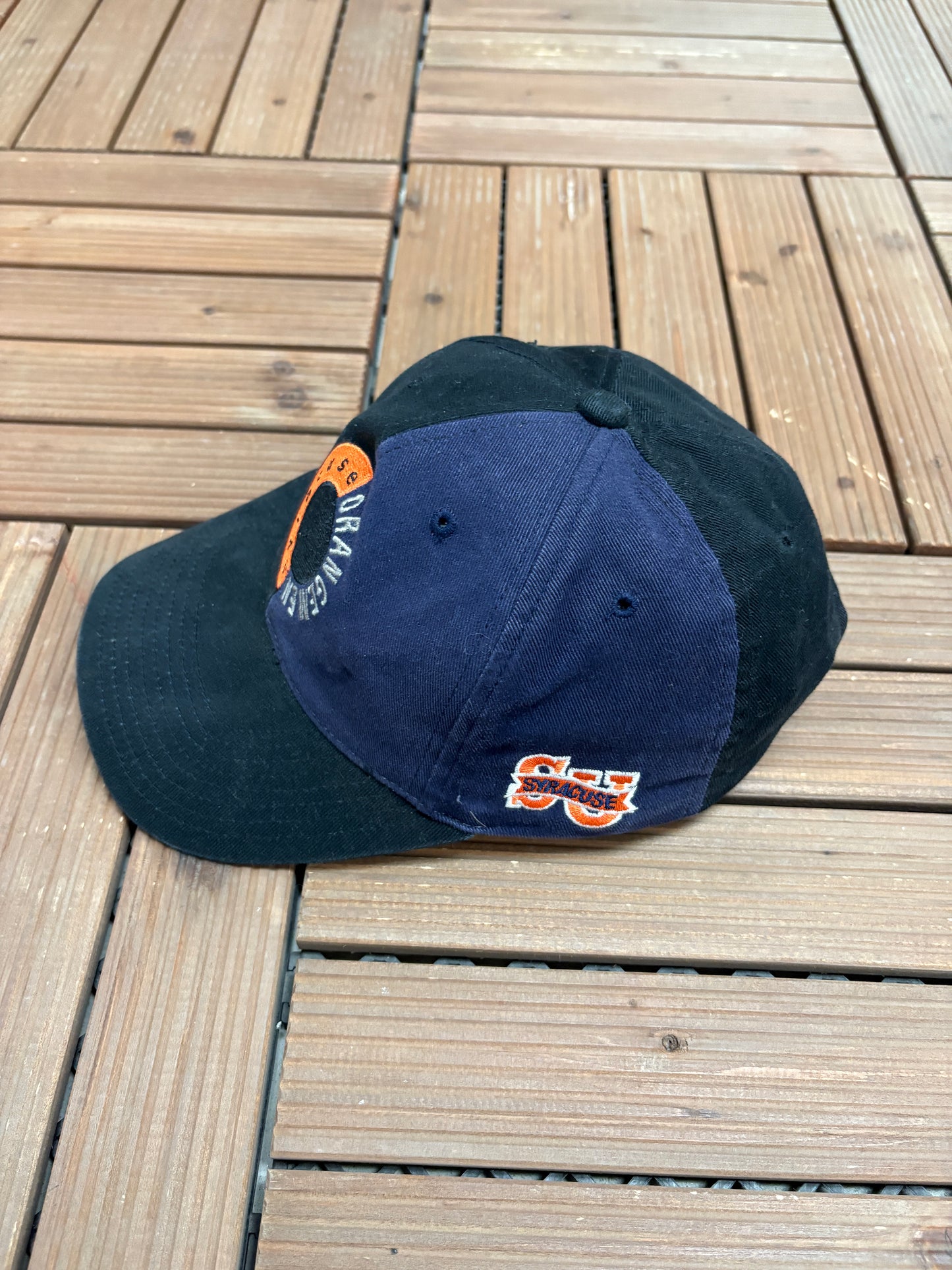 Syracuse Orangemen Graphic Hat | Snap Back | Vintage 1990s College Bluack Cap |