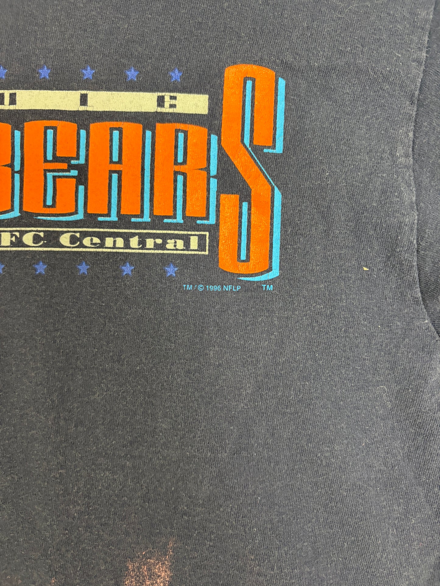 Chicago Bears 1996 Schedule Graphic Tee | Size Large | Vintage 1990s NFL Football Blue T-Shirt |