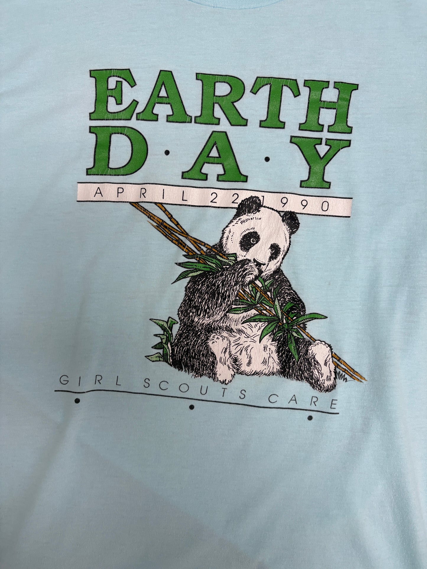 Earth Day 1990 Graphic Tee | Size X-Large | Vintage 1990s Single Stitch Animal Blue T-Shirt |