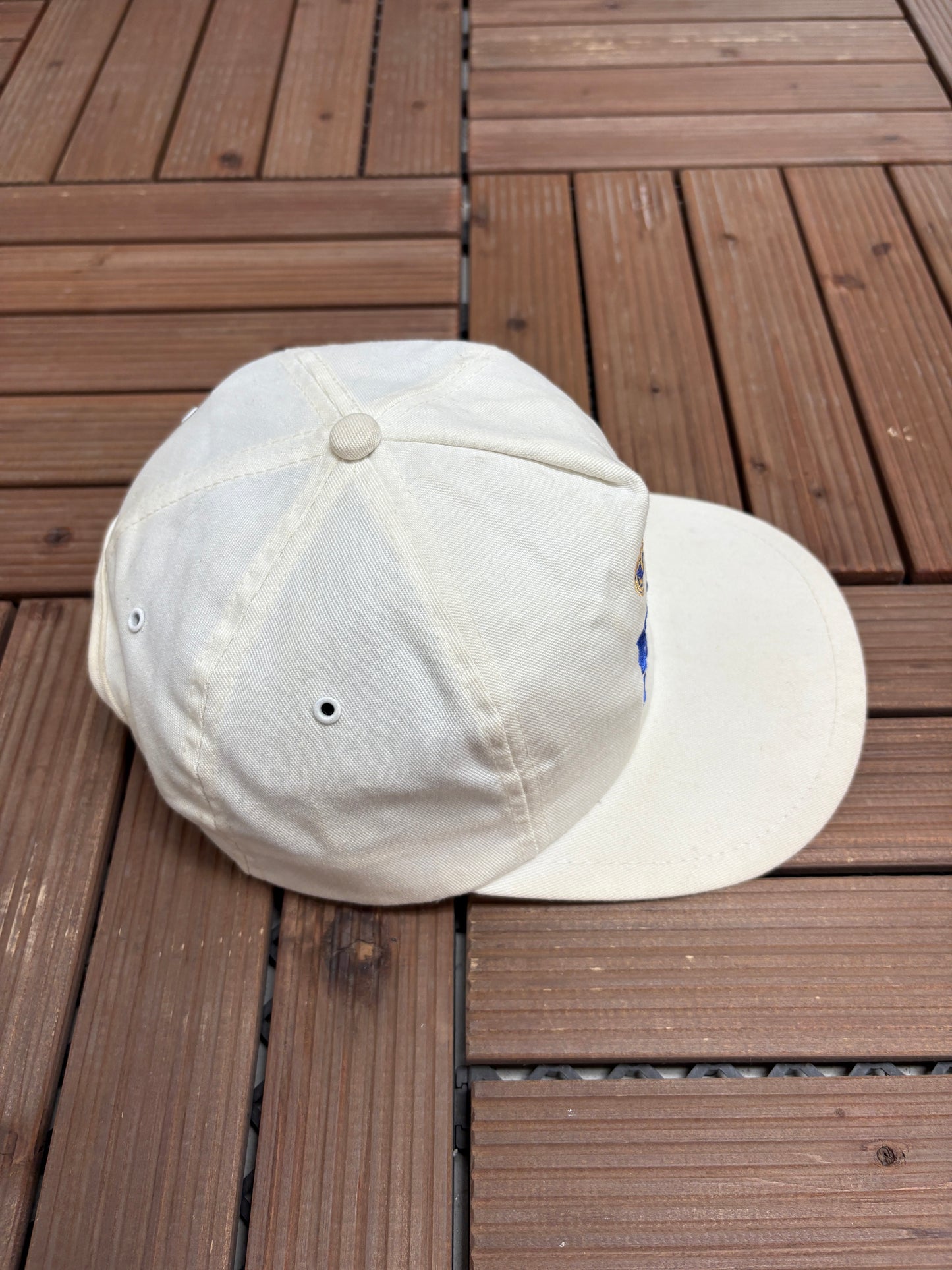 Labatt's Blue Light Beer Graphic Hat | Snap Back | Vintage 1990s Promotional White Cap |