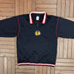 Chicago Blackhawks Stitched Graphic Sweater | Size Large | Vintage 1990s NHL Hockey Black Sweater |