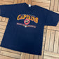 Lake County Captains Graphic Tee | Size X-Large | Vintage 2000s MiLB Baseball Blue T-Shirt |