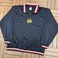 Chicago Blackhawks Stitched Graphic Sweater | Size Large | Vintage 1990s NHL Hockey Black Sweater |