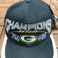 Green Bay Packers 1997 NFC Champions Graphic Hat | Snap Back | Vintage 1990s Sports Specialties NFL Black Cap |