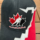 Team Canada Hockey Graphic Hat | Strap Back | Vintage 2000s Hockey Black Cap |
