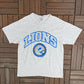 Detroit Lions Graphic Tee | Size Large | Vintage 1990s NFL Football Grey T-Shirt |