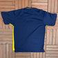 Michigan Wolverines Nike Warm Up Graphic Tee | Size Large | Vintage 2000s Yellow College Nike Swoosh T-Shirt |