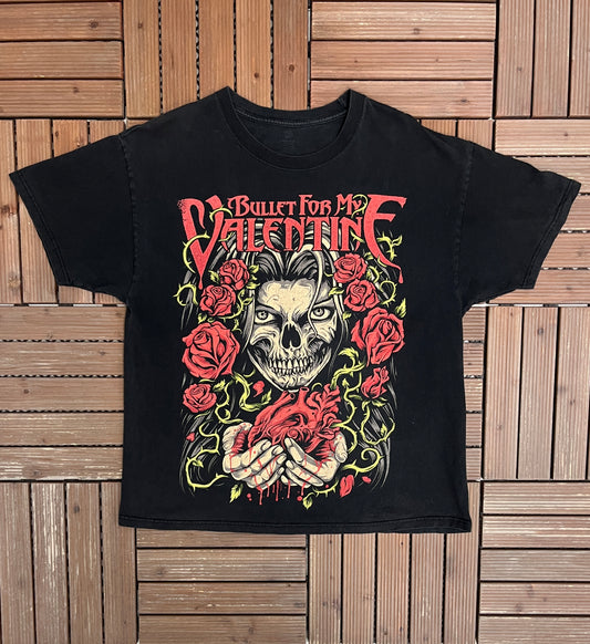 Bullet For My Valentine Graphic Tee | Size X-Large | Vintage 2000s Heavy Metal Band Black T-Shirt |