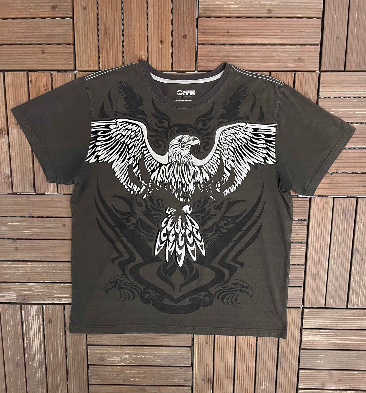 Eagle Big Graphic Tee | Size X-Large | Modern Animal Y2K Style Brown T-Shirt |