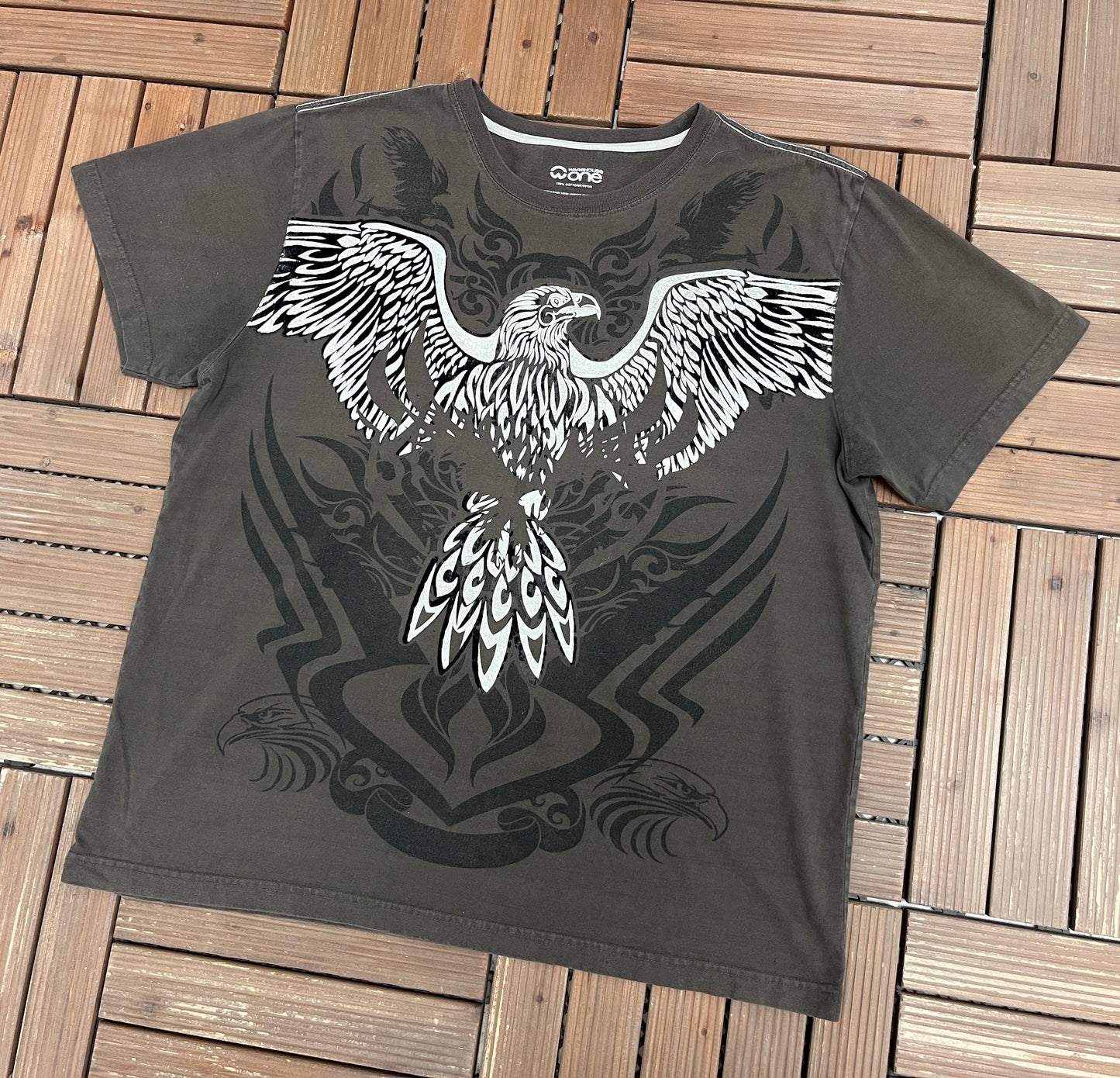 Eagle Big Graphic Tee | Size X-Large | Modern Animal Y2K Style Brown T-Shirt |