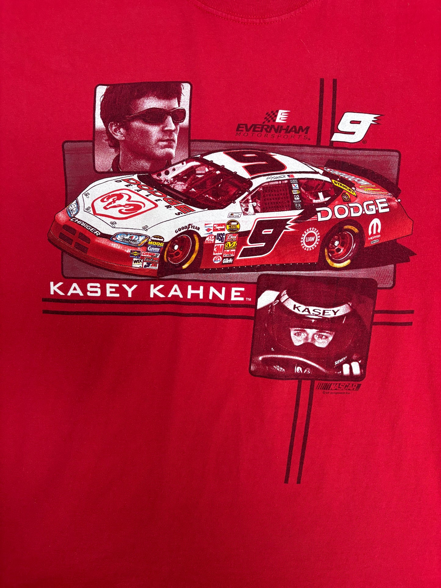 Kasey Kahne NASCAR Graphic Tee | Size Large | Vintage 2000s NASCAR Racing Red T-Shirt |