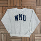Western Michigan University Broncos Stitched Graphic Crewneck | Size Medium | Vintage 2000s College Grey Sweater |