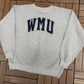 Western Michigan University Broncos Stitched Graphic Crewneck | Size Medium | Vintage 2000s College Grey Sweater |