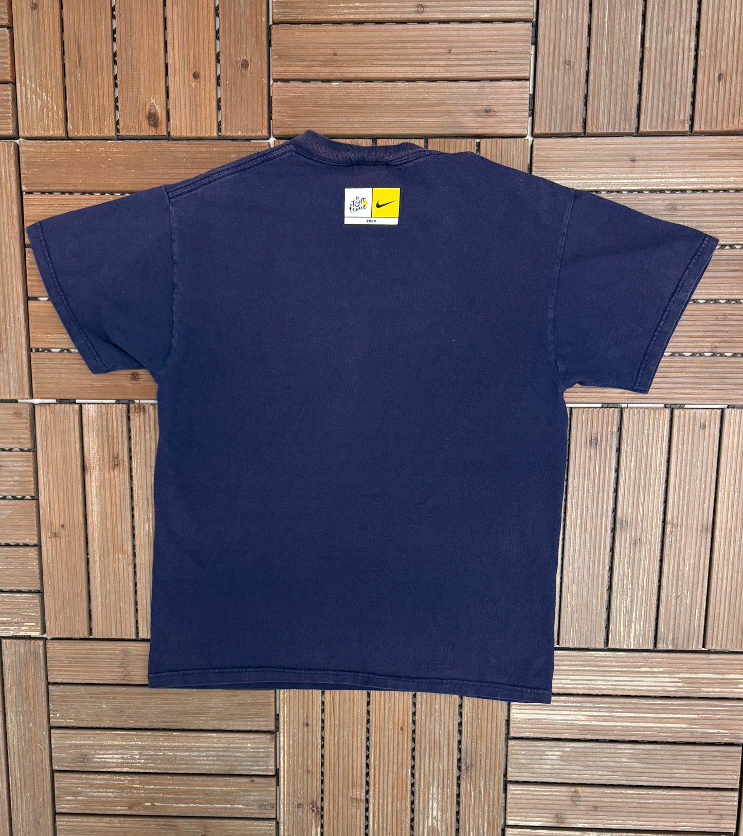 Le Tour de France 2004 Nike Graphic Tee | Size Medium | Vintage 2000s Promotional Blue T-Shirt |