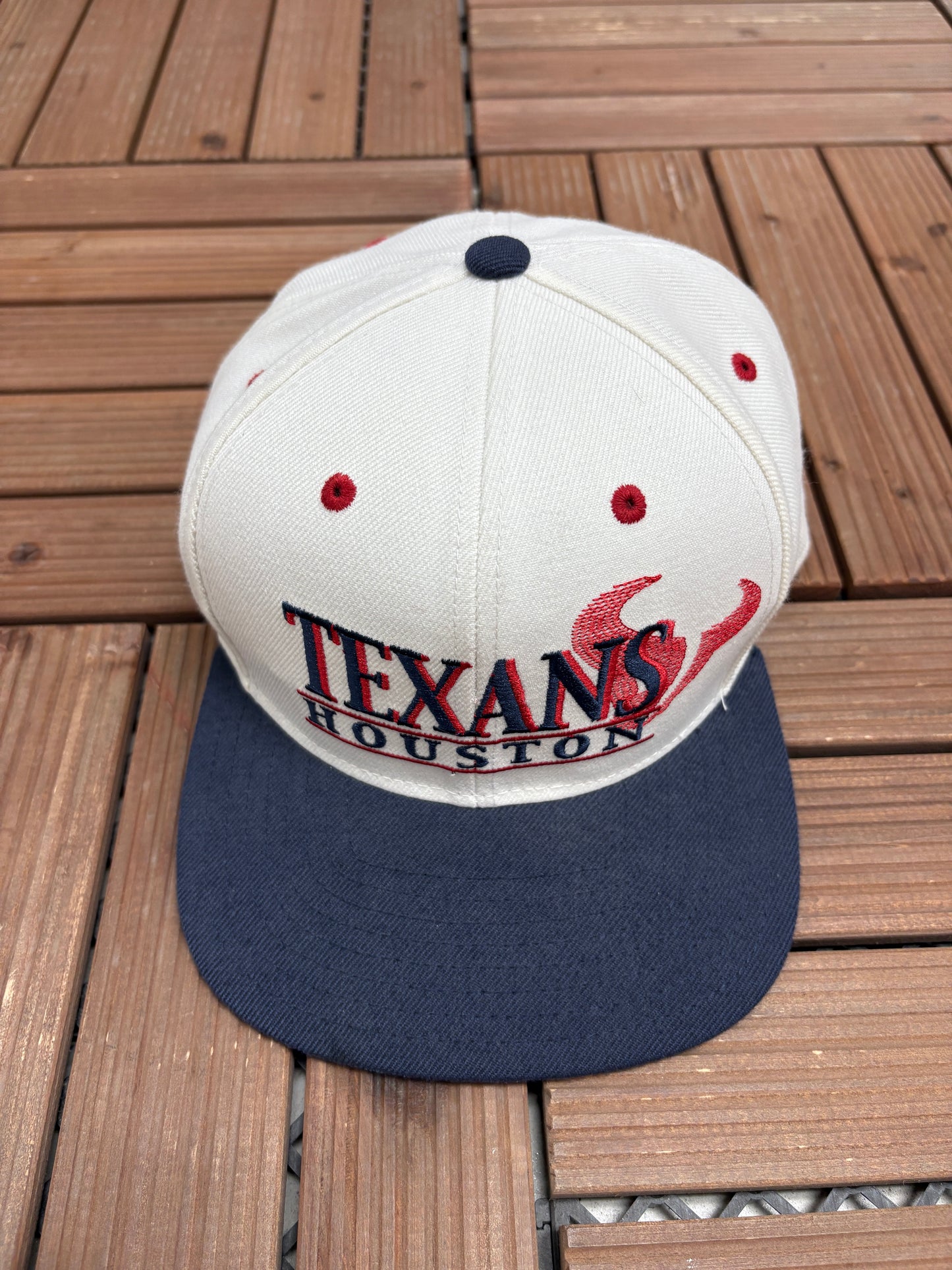 Houston Texans Shadow Graphic Hat | Snap Back | Vintage 2000s NFL Football White Cap |