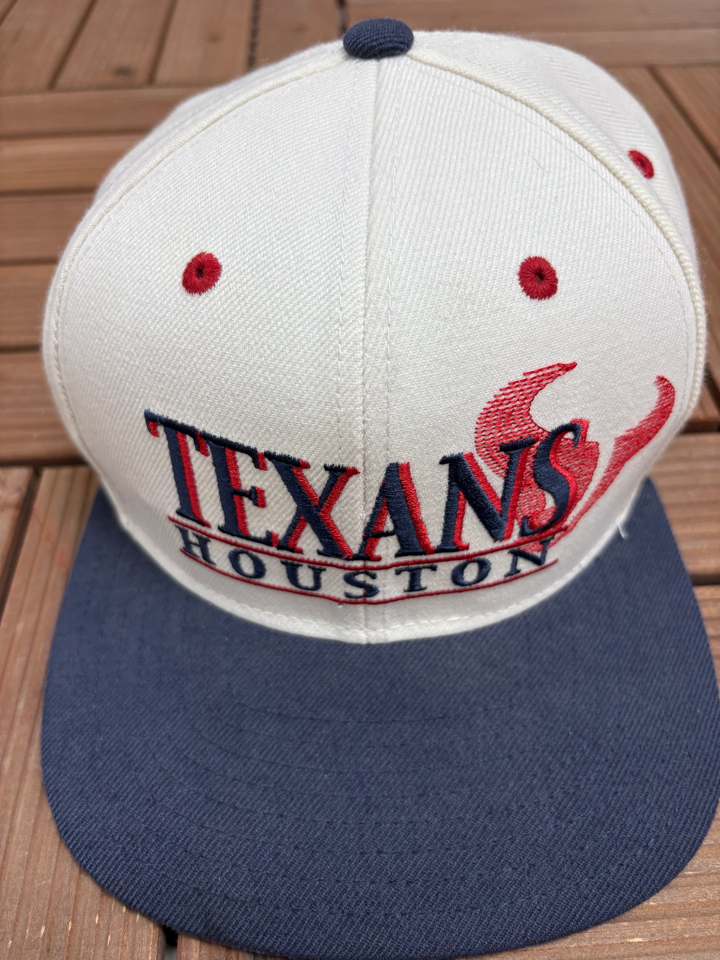 Houston Texans Shadow Graphic Hat | Snap Back | Vintage 2000s NFL Football White Cap |