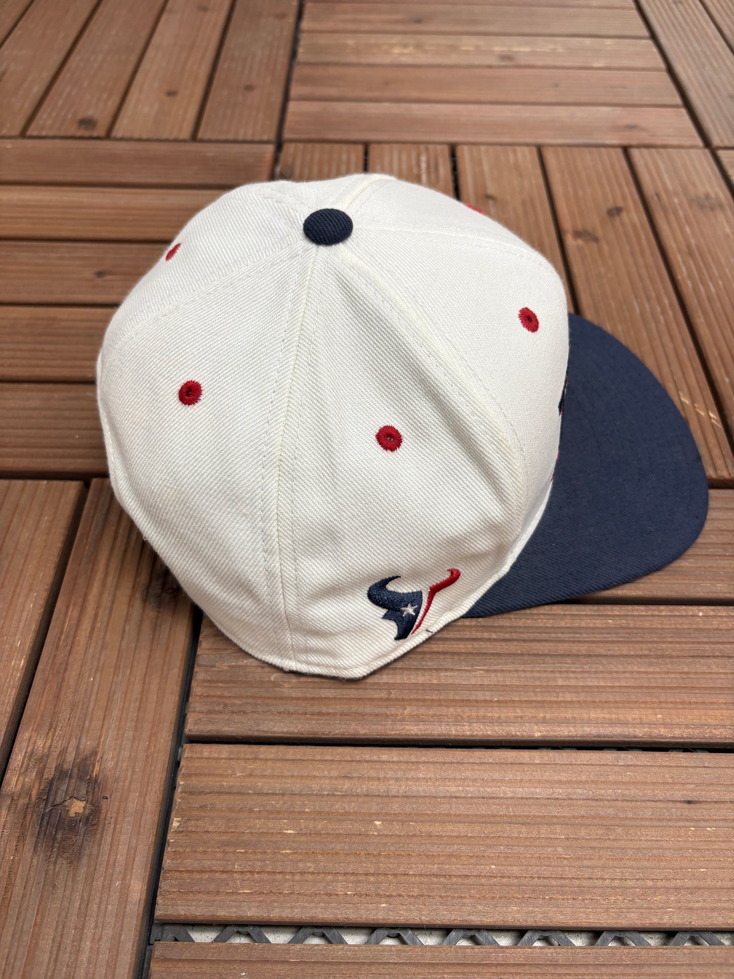 Houston Texans Shadow Graphic Hat | Snap Back | Vintage 2000s NFL Football White Cap |