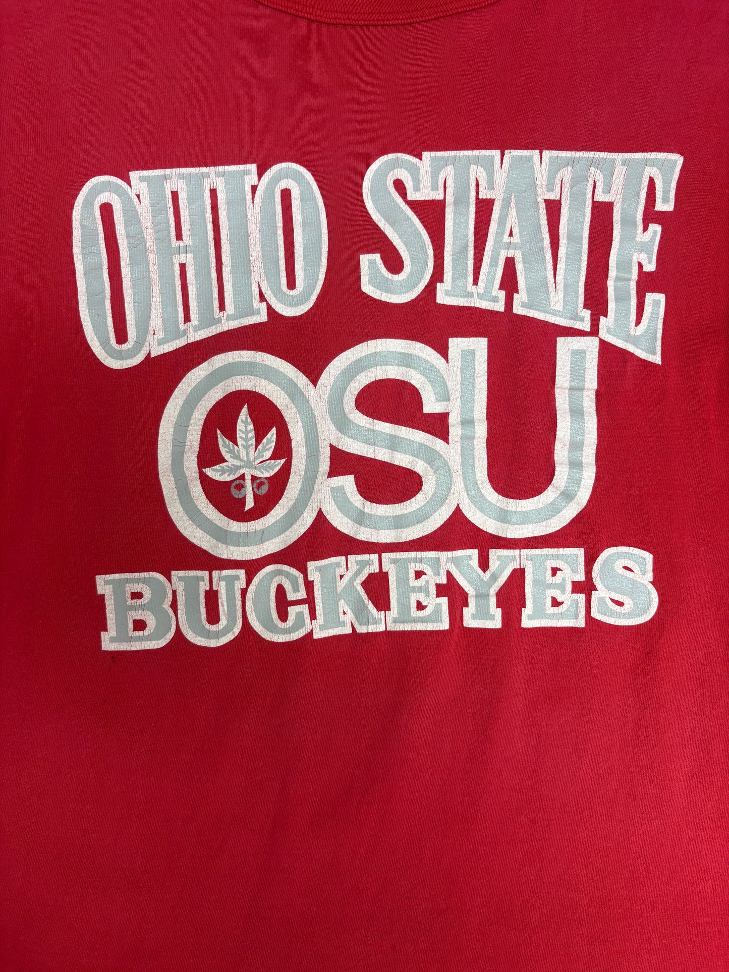 Ohio State Buckeyes Graphic Tee | Size Large | Vintage 1990s Starter College Red T-Shirt |