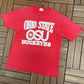 Ohio State Buckeyes Graphic Tee | Size Large | Vintage 1990s Starter College Red T-Shirt |