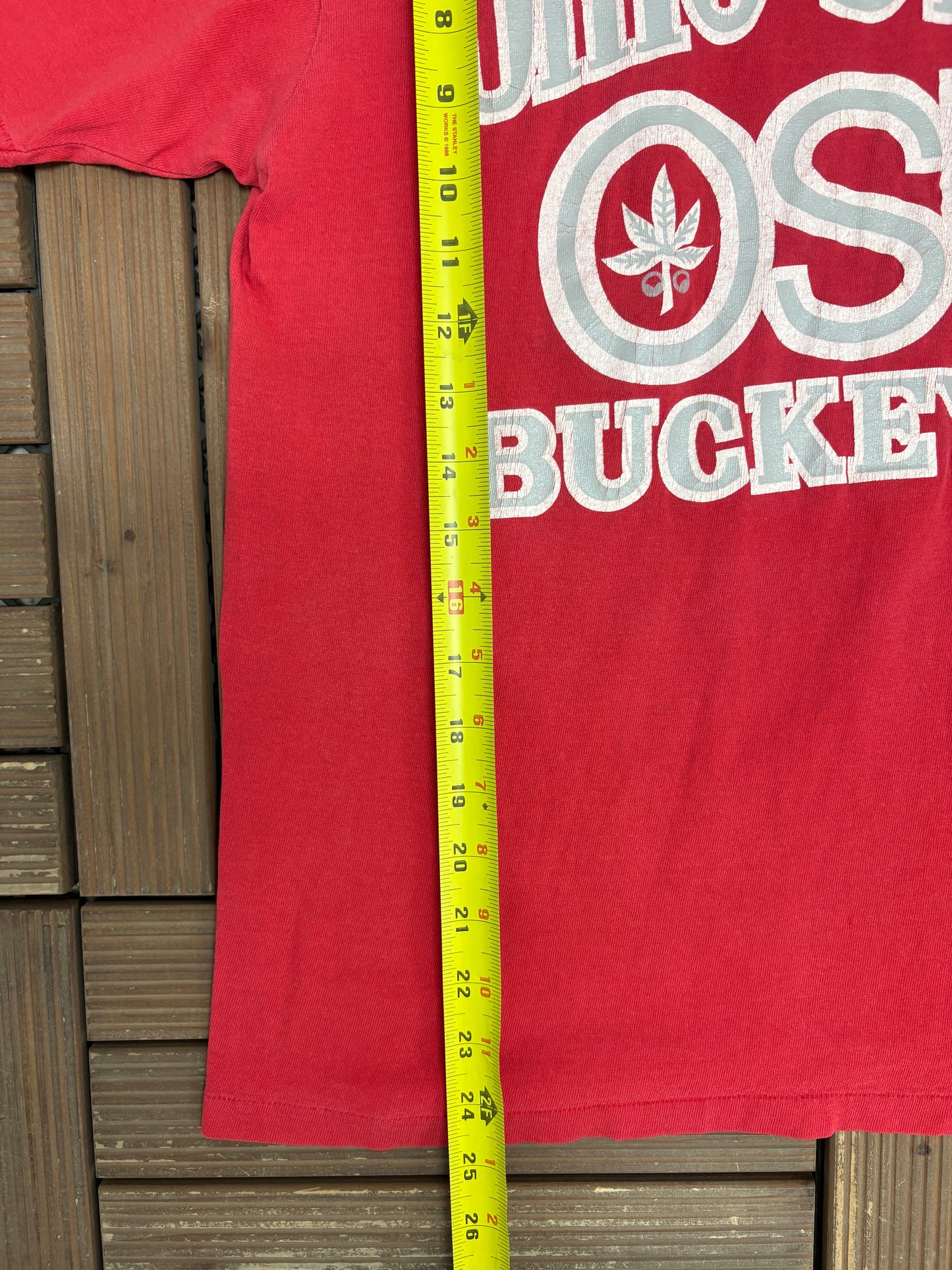 Ohio State Buckeyes Graphic Tee | Size Large | Vintage 1990s Starter College Red T-Shirt |