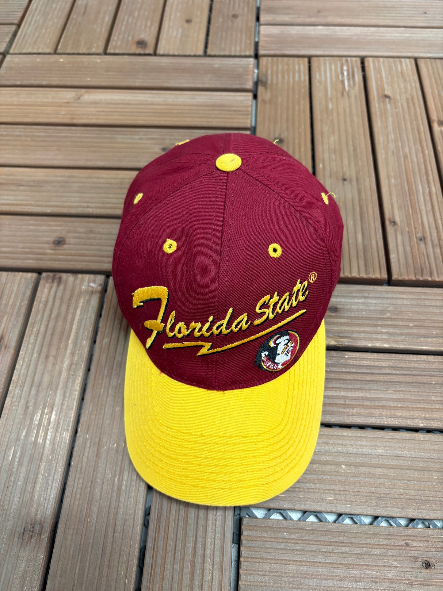 Florida State Seminoles Embroidered Graphic Hat | Snap Back | Vintage 1990s College Red Cap |