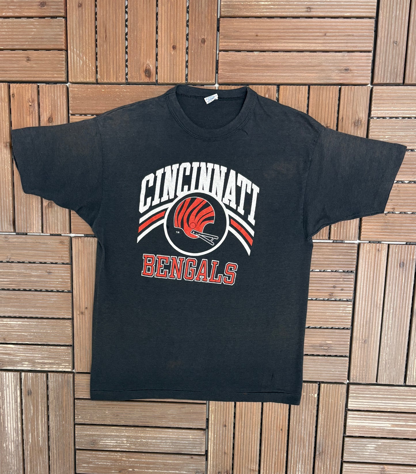 Cincinnati Bengals Graphic Tee | Size Large | Vintage 1990s NFL Football Black T-Shirt |