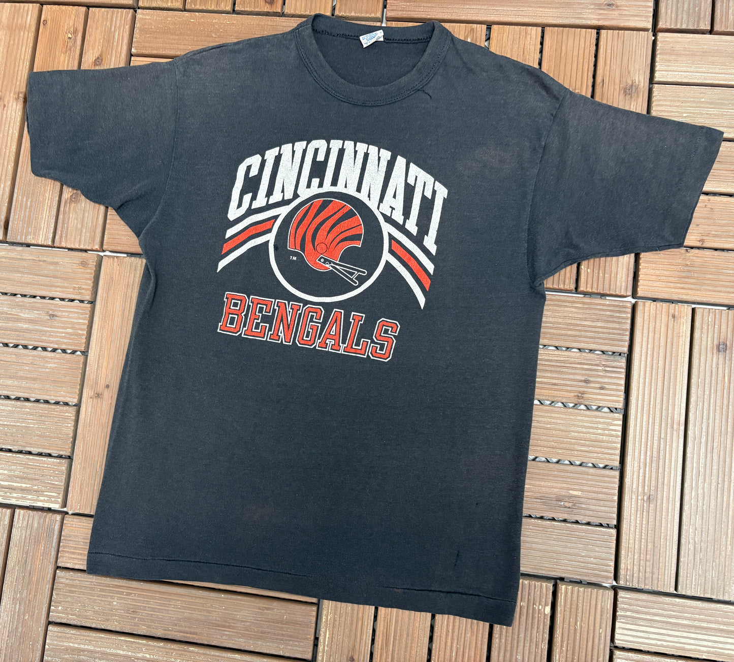 Cincinnati Bengals Graphic Tee | Size Large | Vintage 1990s NFL Football Black T-Shirt |