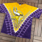 Minnesota Vikings Graphic Tee | Size Medium | Vintage 2000s NFL Football Tie Dye T-Shirt |
